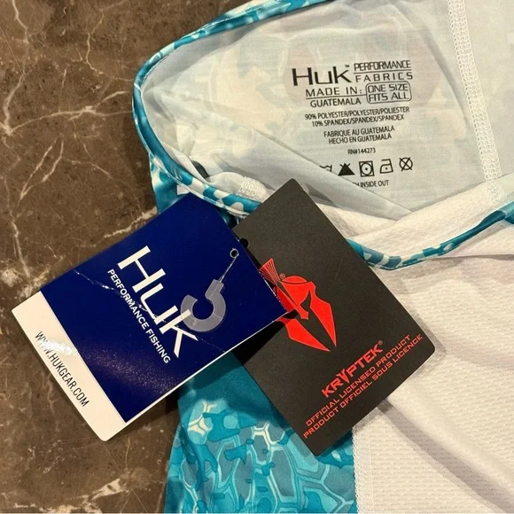 Huk Kryptek Aqua Camo Performance Fishing Neck Gaiter - Picture 3 of 9